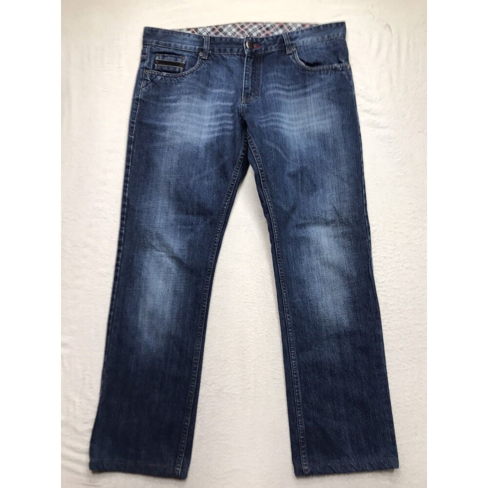 LEE COOPER Norris Jeans Men 36x29 Slim Fit Dark Wash Whiskered